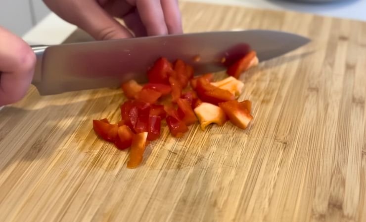 Dice the Red Bell Pepper