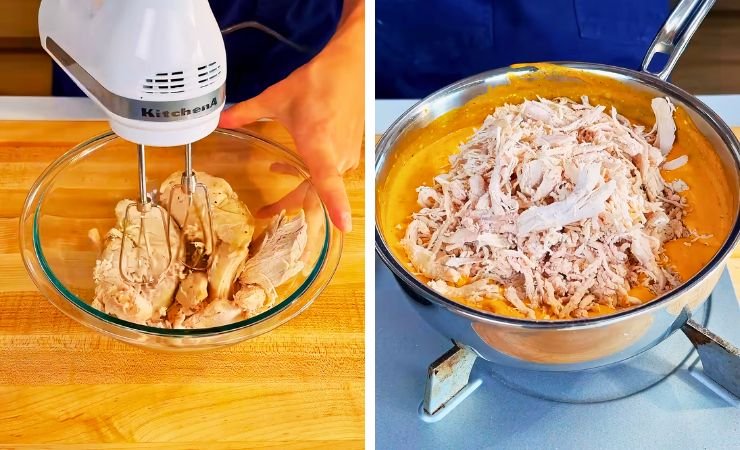 Add the Chicken and Buffalo Sauce